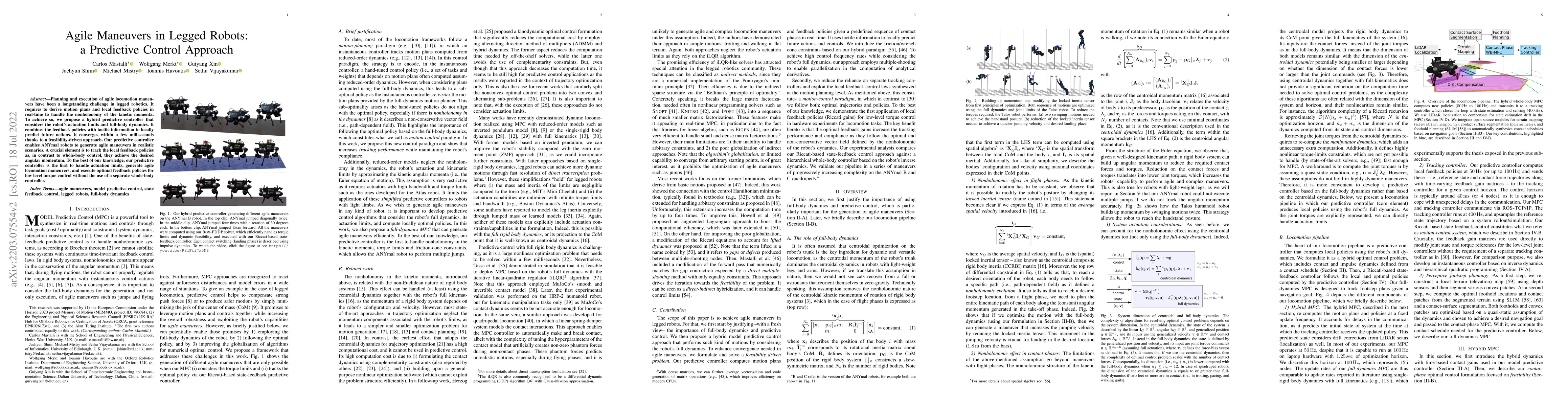 Thumbnail for Agile Maneuvers in Legged Robots: a Predictive Control Approach