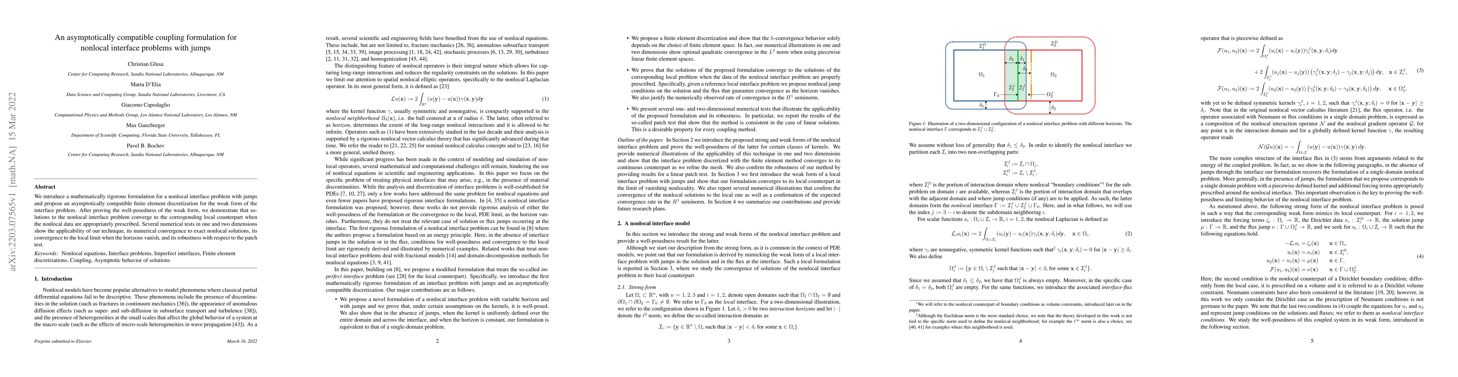 Thumbnail for An asymptotically compatible coupling formulation for nonlocal interface
  problems with jumps