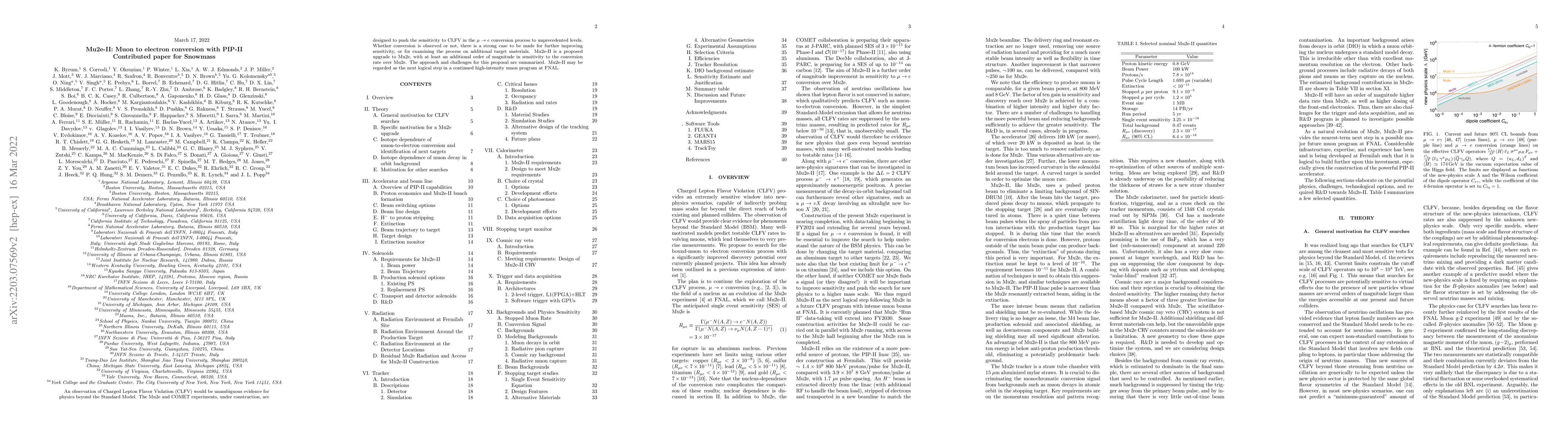 Thumbnail for Mu2e-II: Muon to electron conversion with PIP-II