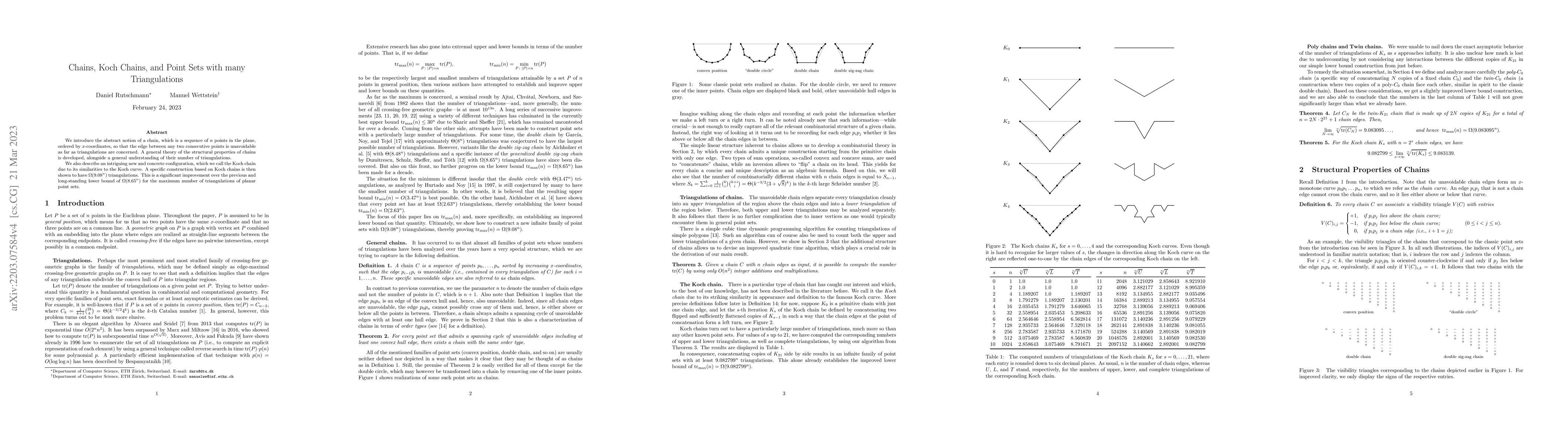 Thumbnail for Chains, Koch Chains, and Point Sets with many Triangulations
