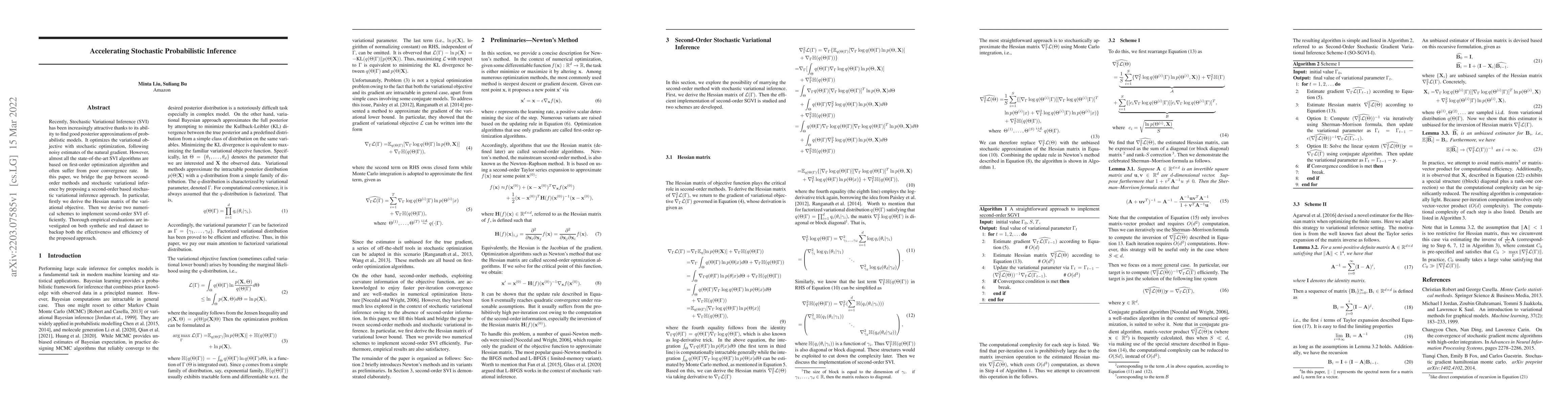 Thumbnail for Accelerating Stochastic Probabilistic Inference