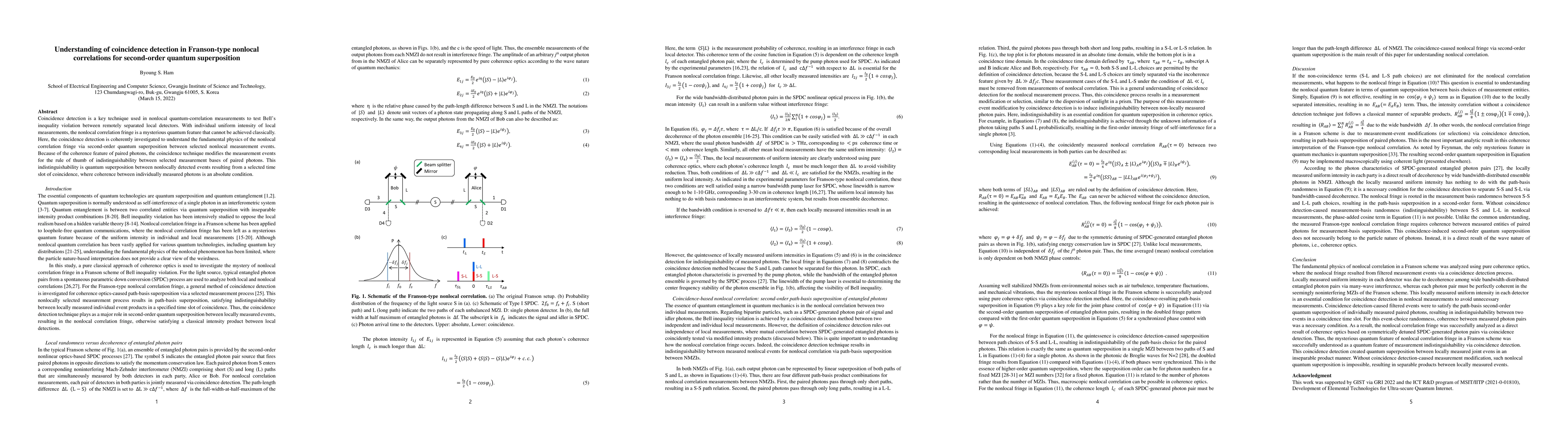 Thumbnail for Understanding of coincidence detection in Franson-type nonlocal
  correlations for second-order quantum superposition
