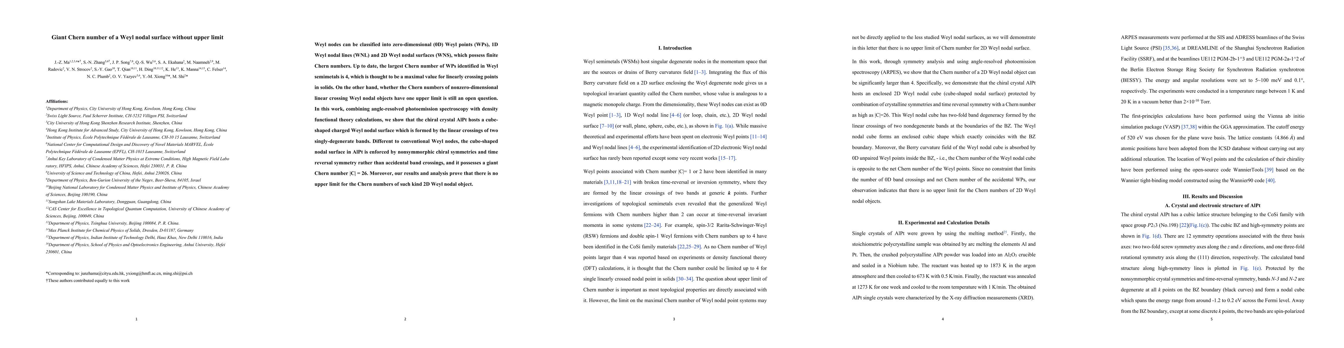 Thumbnail for Giant Chern number of a Weyl nodal surface without upper limit