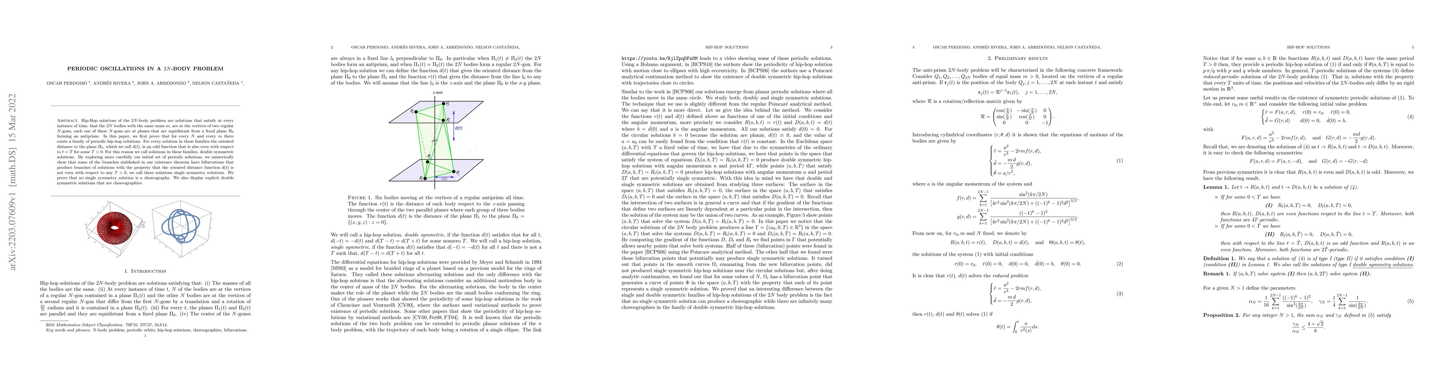Thumbnail for Periodic oscillations in a 2N-body problem