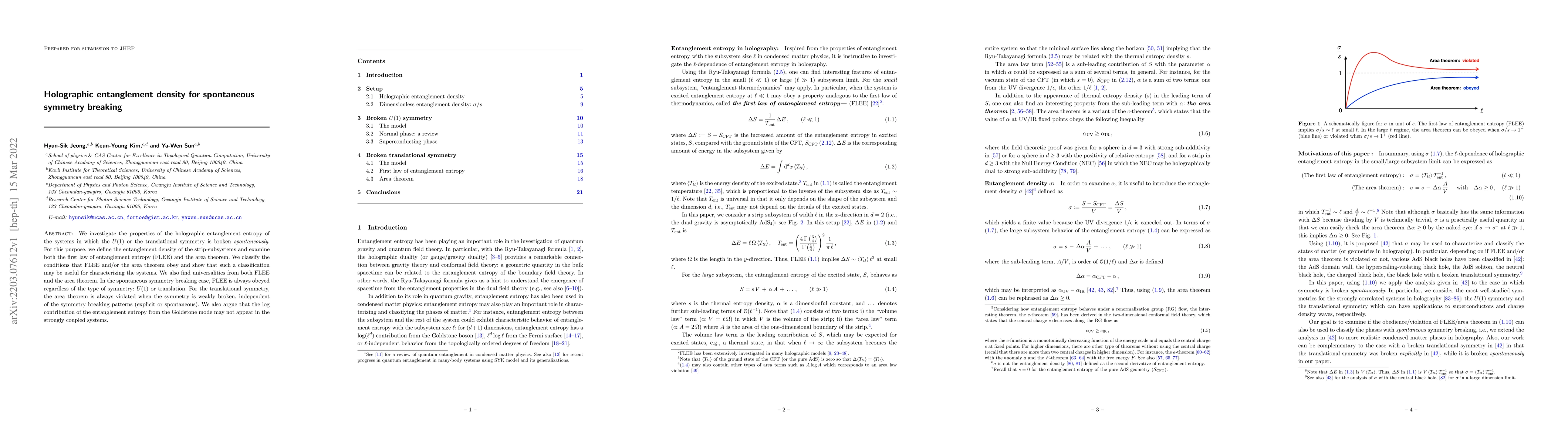 Thumbnail for Holographic entanglement density for spontaneous symmetry breaking