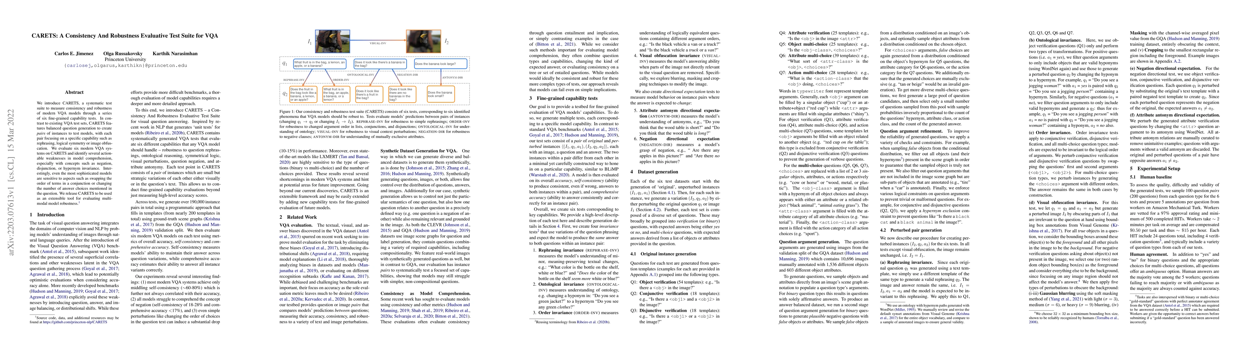 Thumbnail for CARETS: A Consistency And Robustness Evaluative Test Suite for VQA