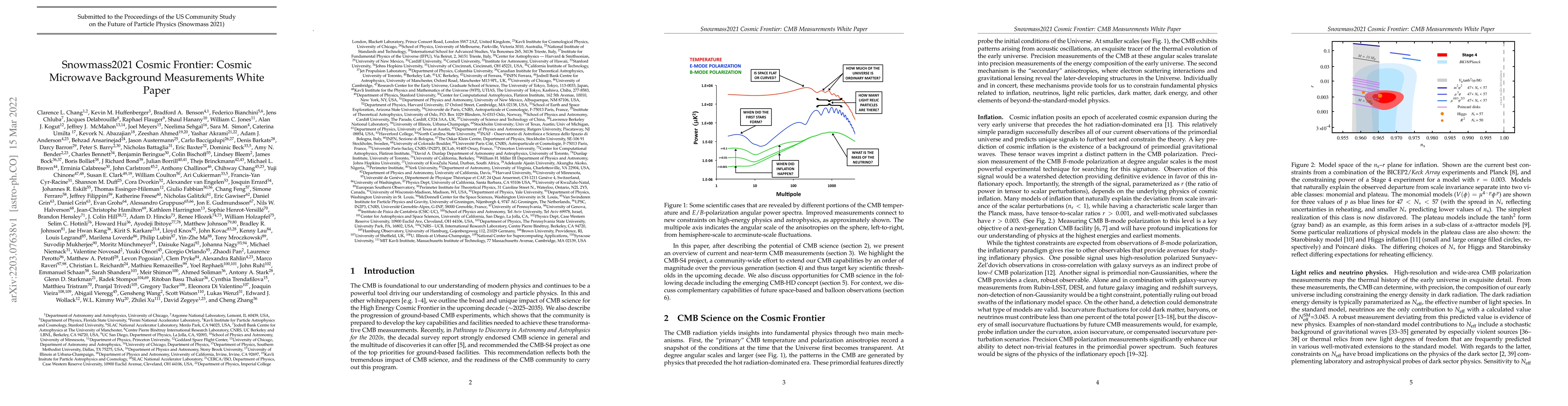 Thumbnail for Snowmass2021 Cosmic Frontier: Cosmic Microwave Background Measurements
  White Paper