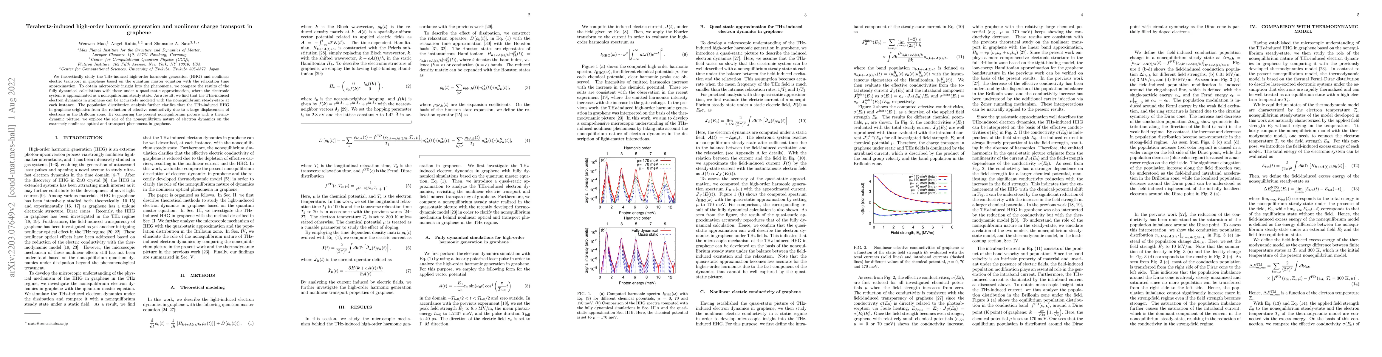 Thumbnail for Terahertz-induced high-order harmonic generation and nonlinear charge
  transport in graphene