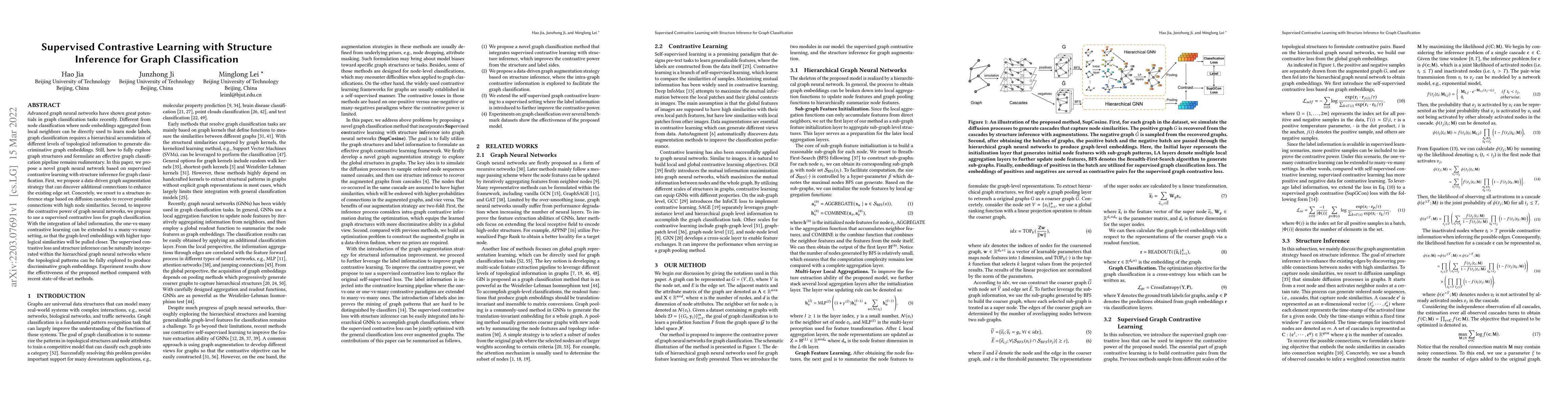 Thumbnail for Supervised Contrastive Learning with Structure Inference for Graph
  Classification