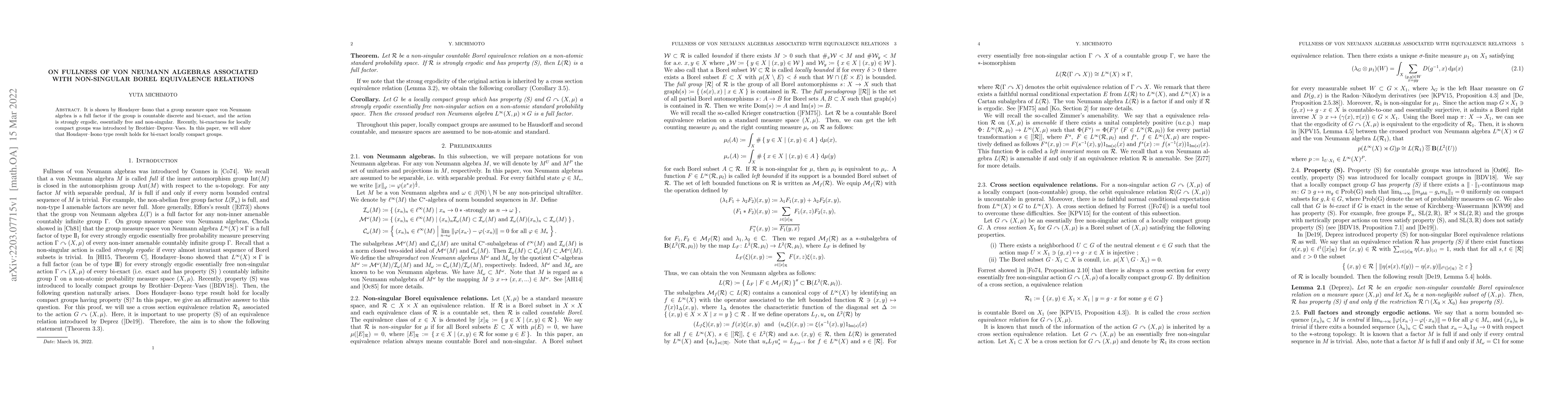 Thumbnail for On fullness of von Neumann algebras associated with non-singular Borel
  equivalence relations