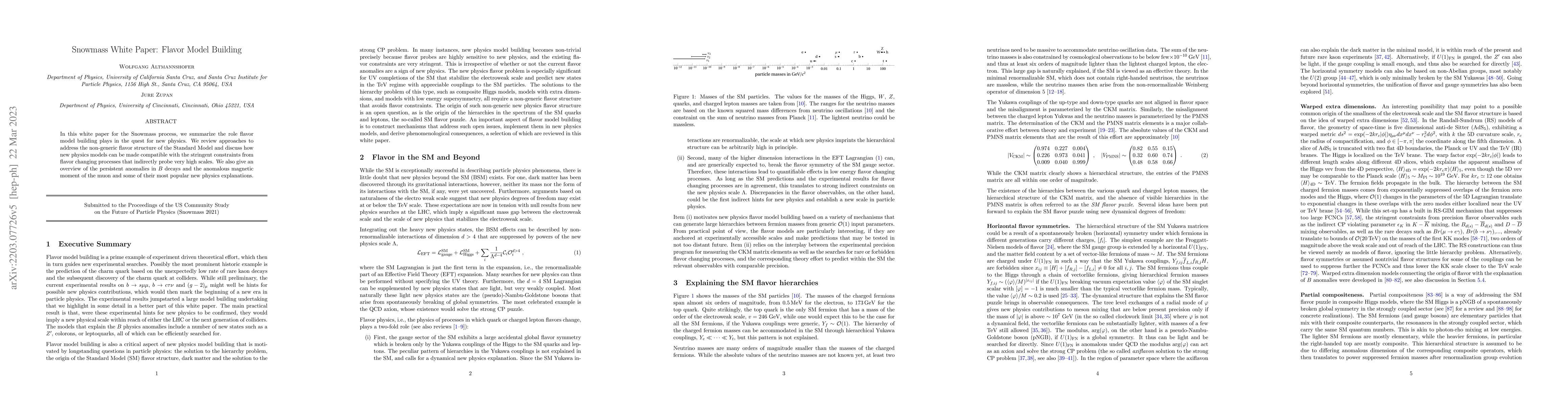 Thumbnail for Snowmass White Paper: Flavor Model Building