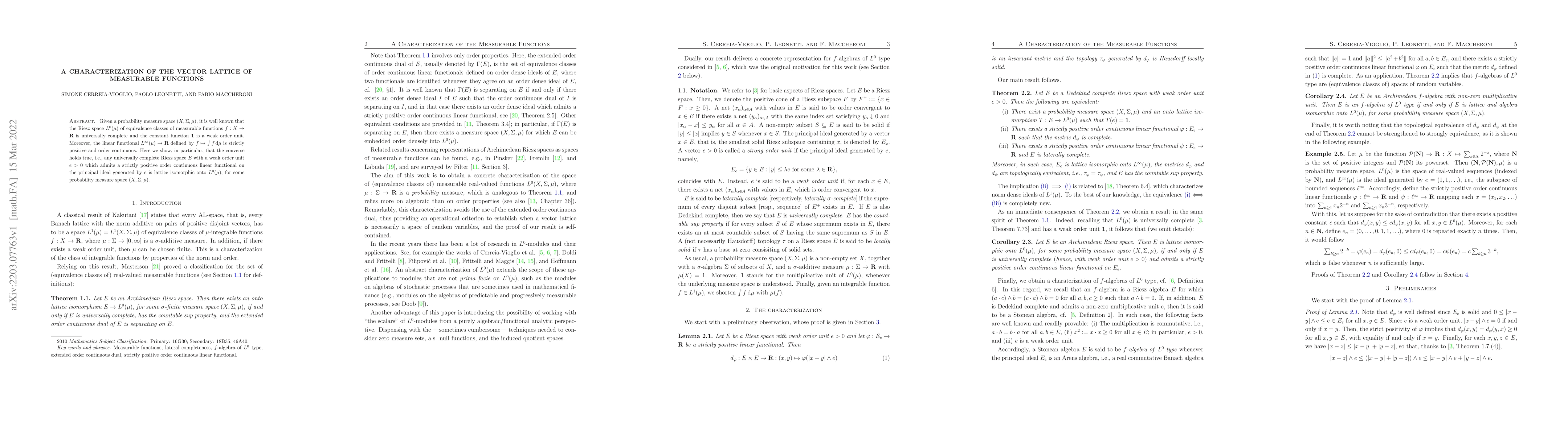 Thumbnail for A Characterization of the Vector Lattice of Measurable Functions
