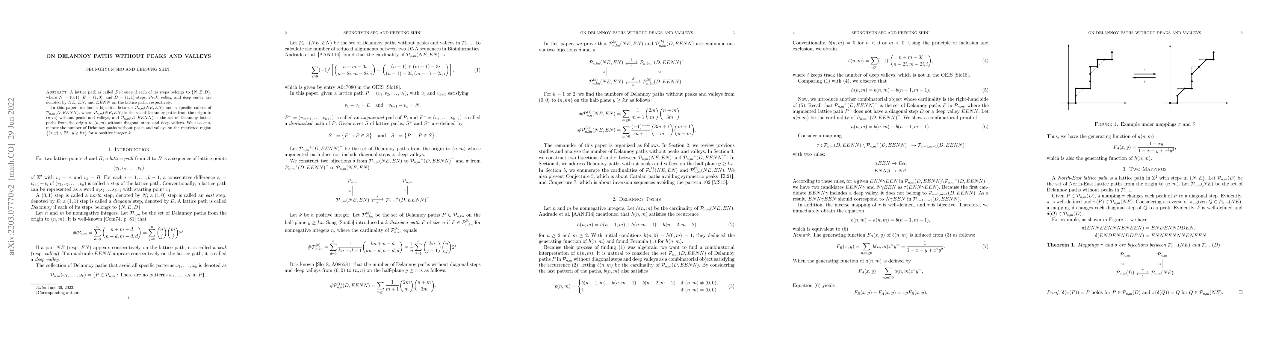 Thumbnail for On Delannoy paths without peaks and valleys
