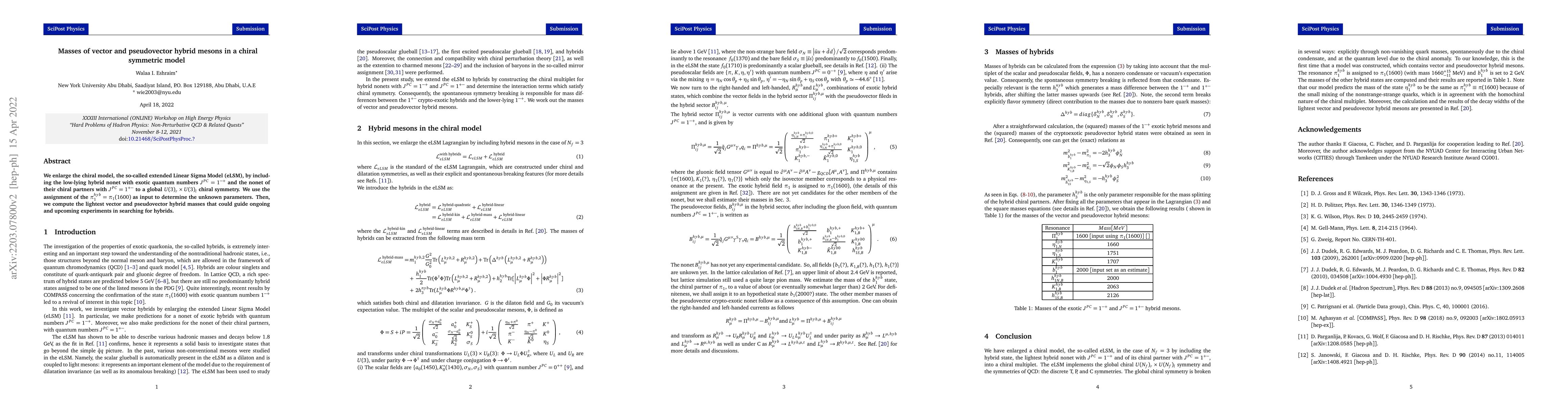 Thumbnail for Masses of vector and pseudovector hybrid mesons in a chiral symmetric
  model