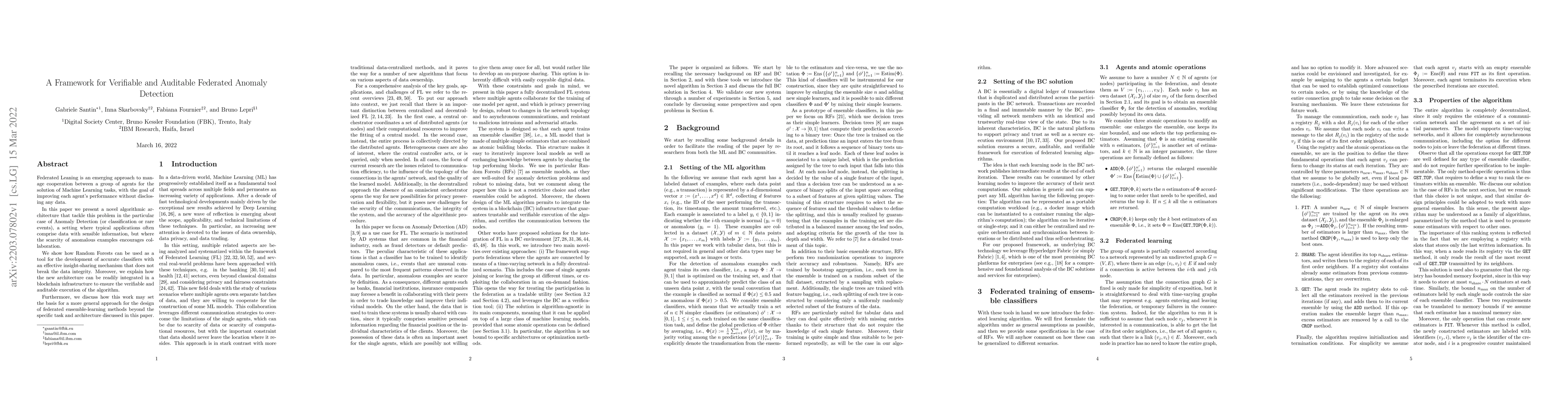 Thumbnail for A Framework for Verifiable and Auditable Federated Anomaly Detection