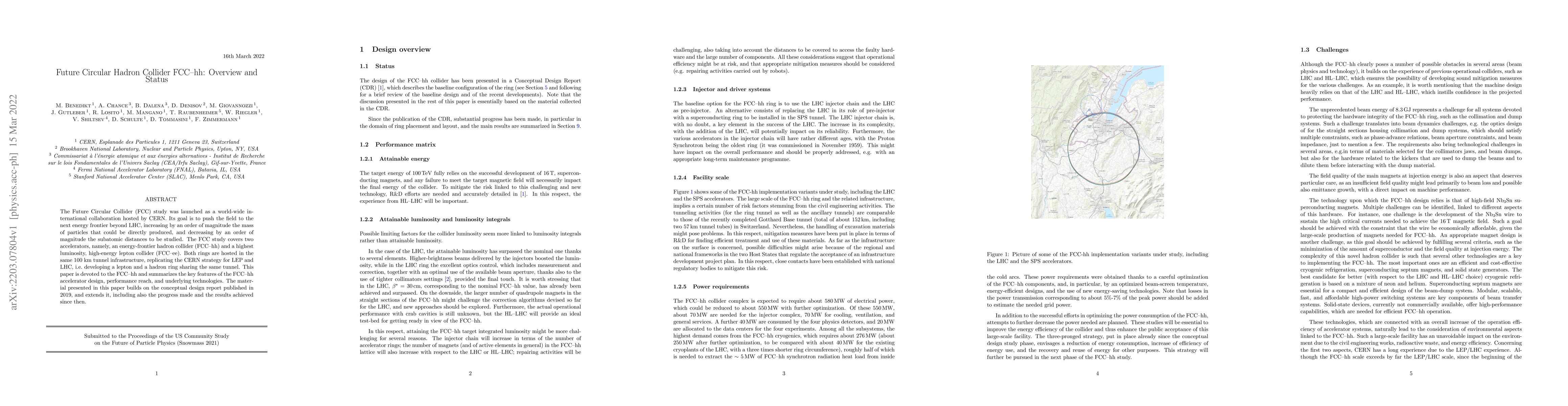 Thumbnail for Future Circular Hadron Collider FCC-hh: Overview and Status