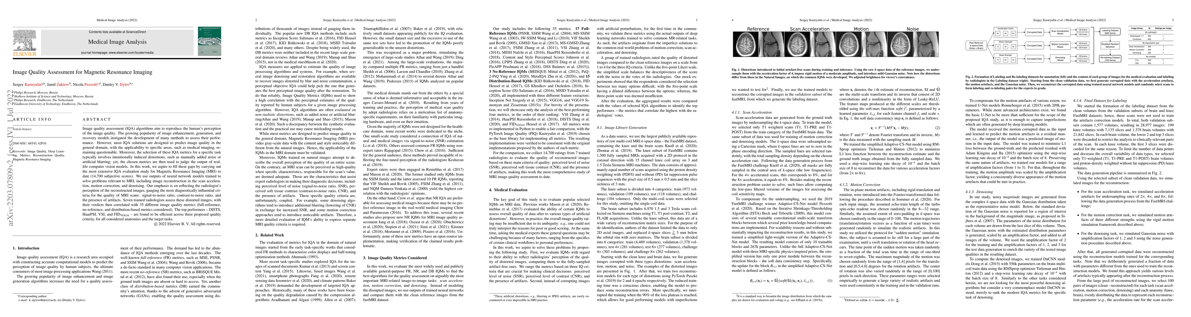 Thumbnail for Image Quality Assessment for Magnetic Resonance Imaging