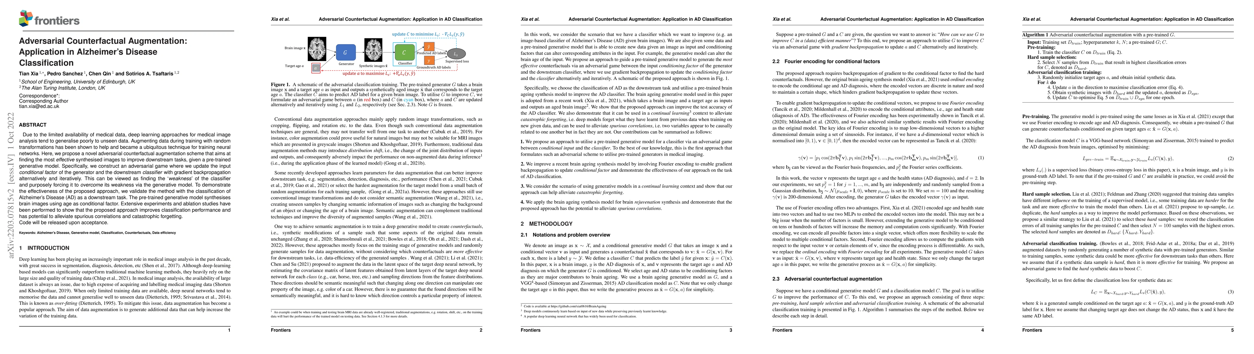 Thumbnail for Adversarial Counterfactual Augmentation: Application in Alzheimer's
  Disease Classification