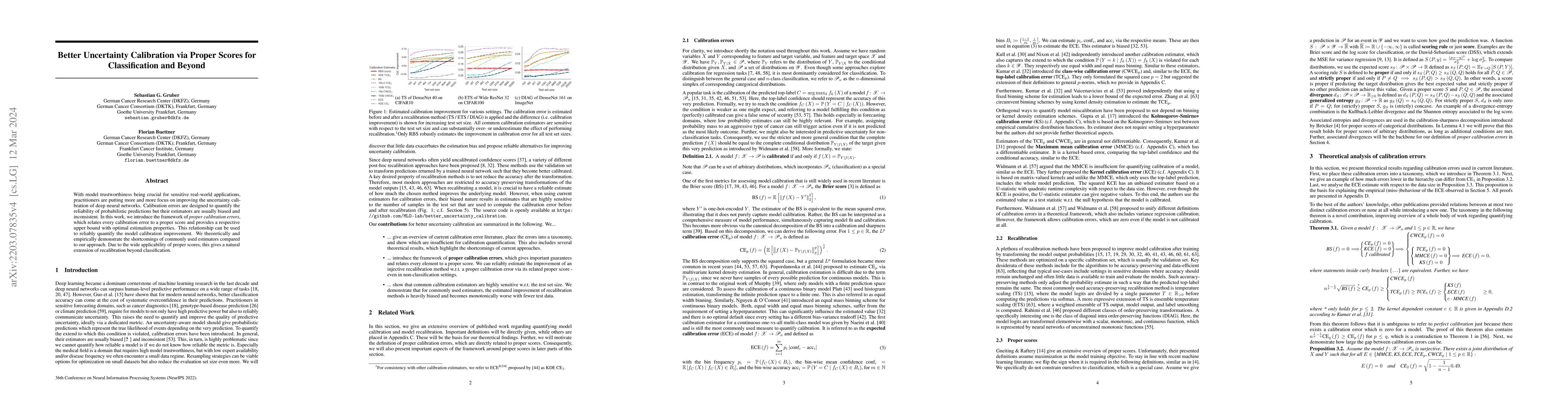 Thumbnail for Better Uncertainty Calibration via Proper Scores for Classification and
  Beyond