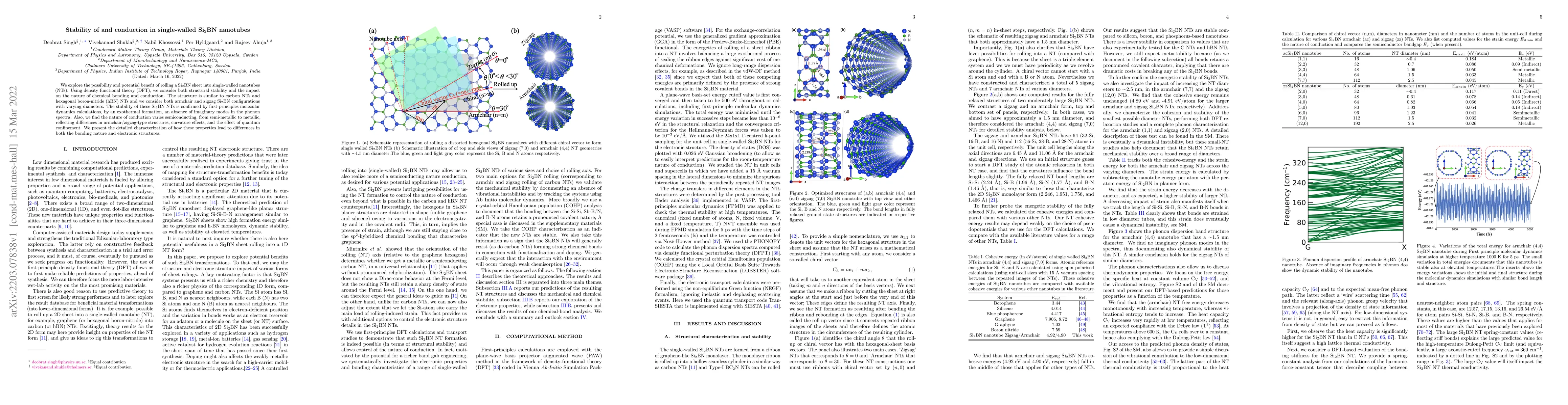 Thumbnail for Stability of and conduction in single-walled Si$_2$BN nanotubes
