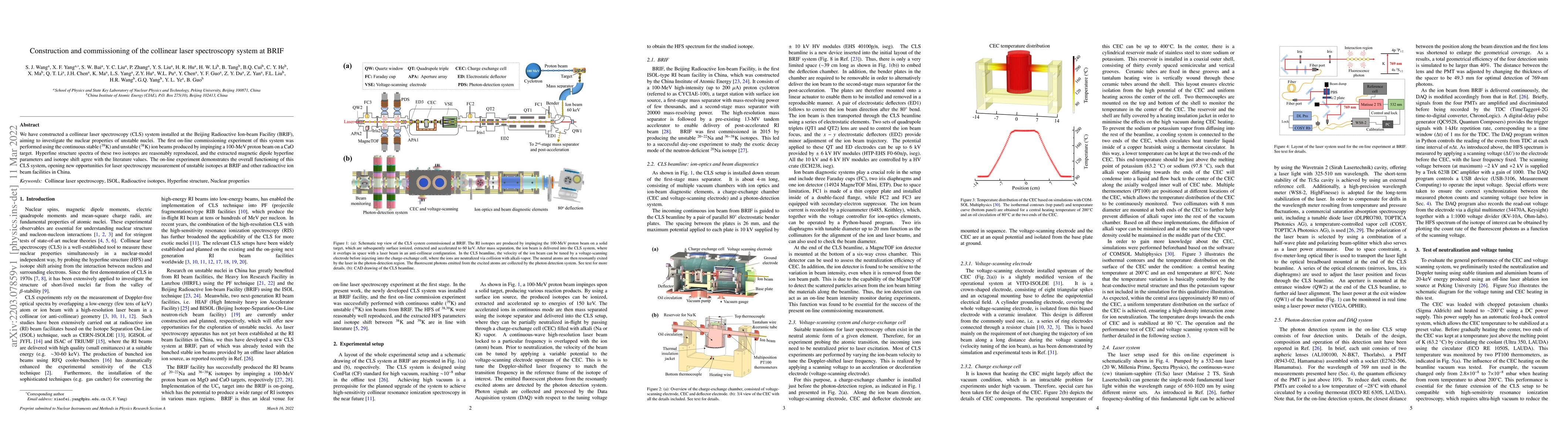 Thumbnail for Construction and commissioning of the collinear laser spectroscopy
  system at BRIF