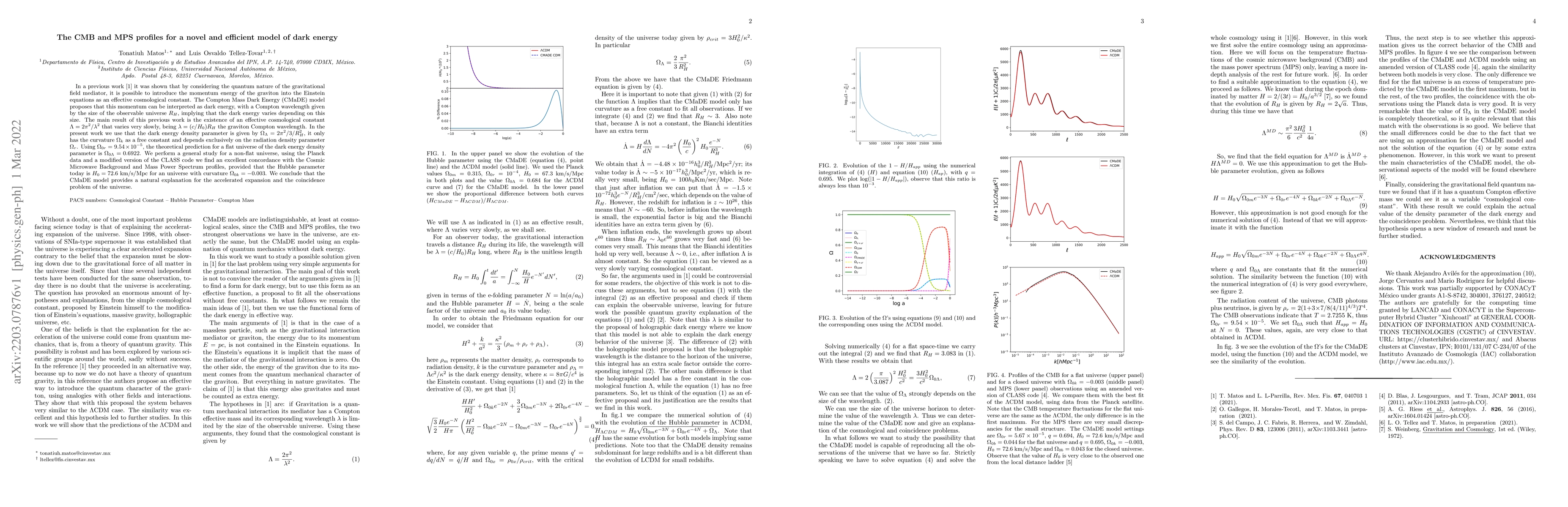 Thumbnail for The cosmic microwave background and mass power spectrum profiles for a
  novel and efficient model of dark energy