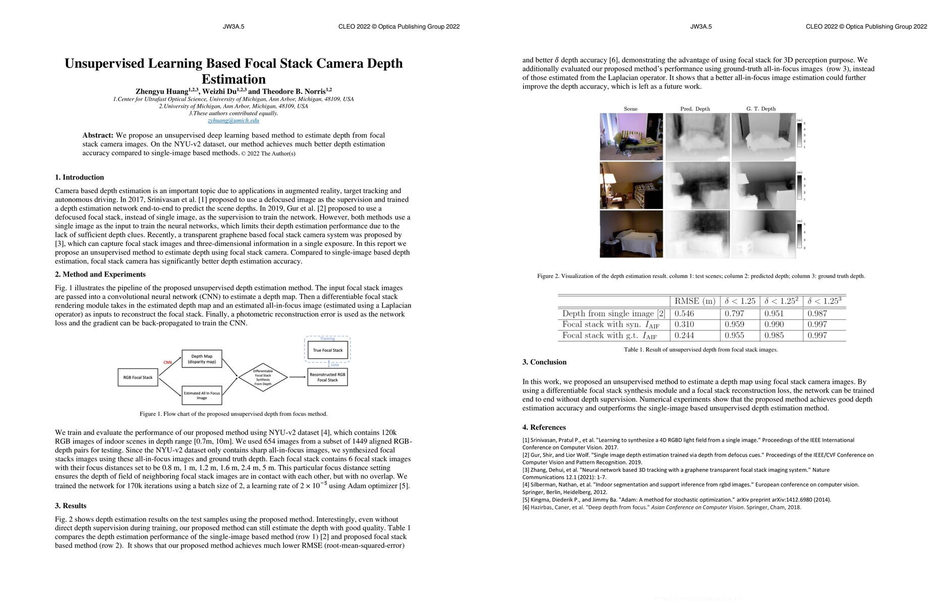 Thumbnail for Unsupervised Learning Based Focal Stack Camera Depth Estimation