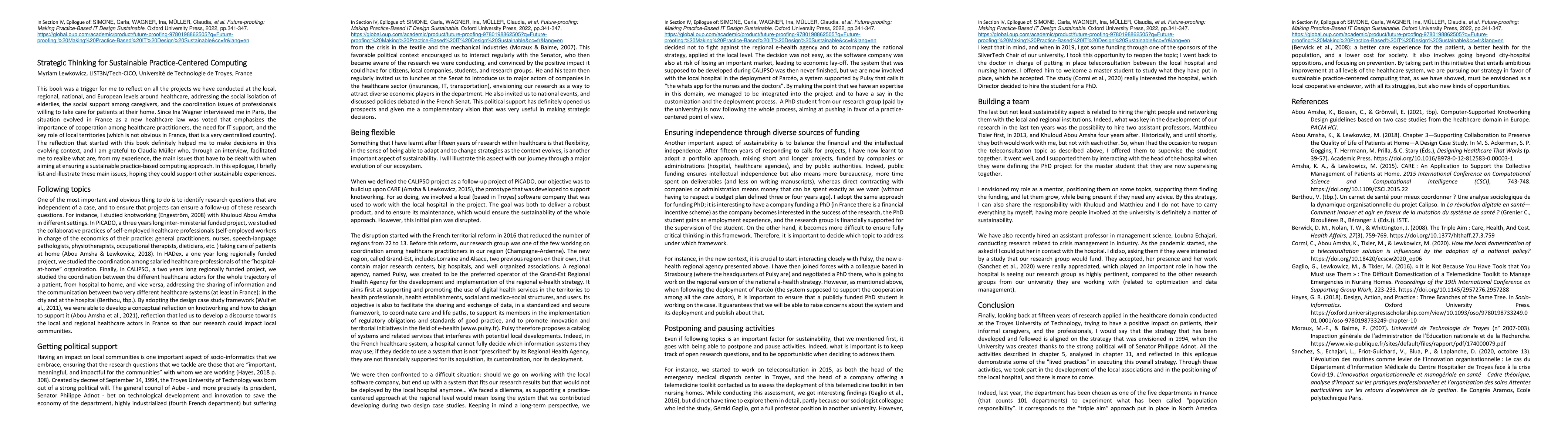 Thumbnail for Strategic Thinking for Sustainable Practice-Centered Computing