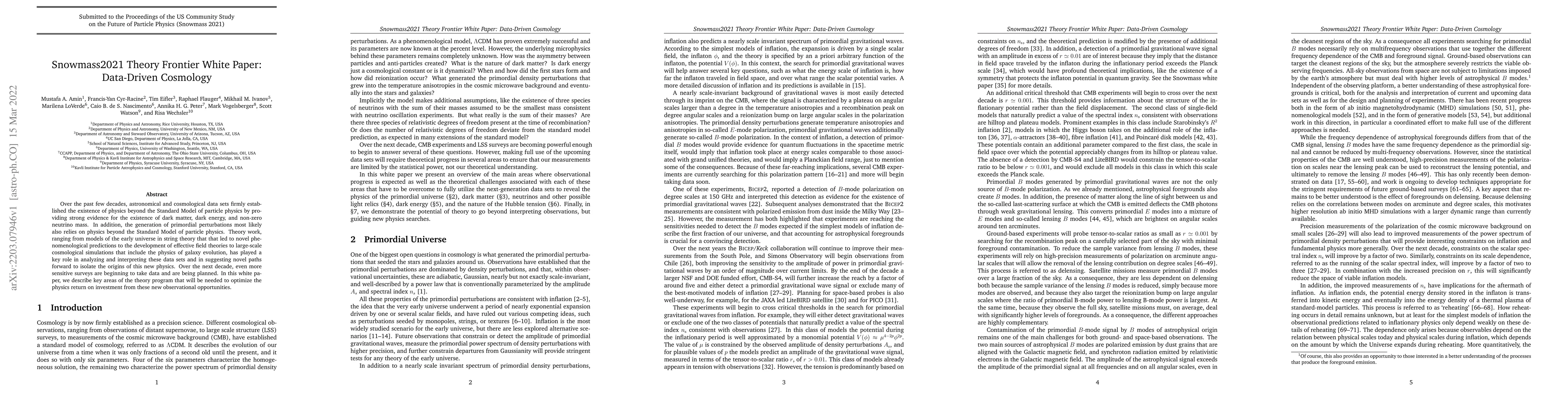 Thumbnail for Snowmass2021 Theory Frontier White Paper: Data-Driven Cosmology