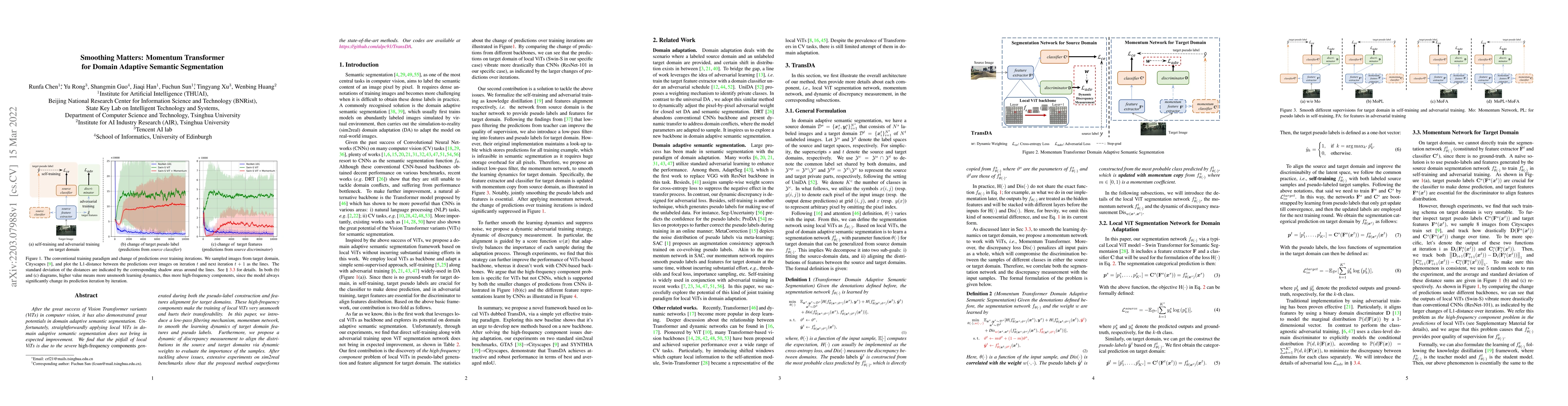 Thumbnail for Smoothing Matters: Momentum Transformer for Domain Adaptive Semantic
  Segmentation