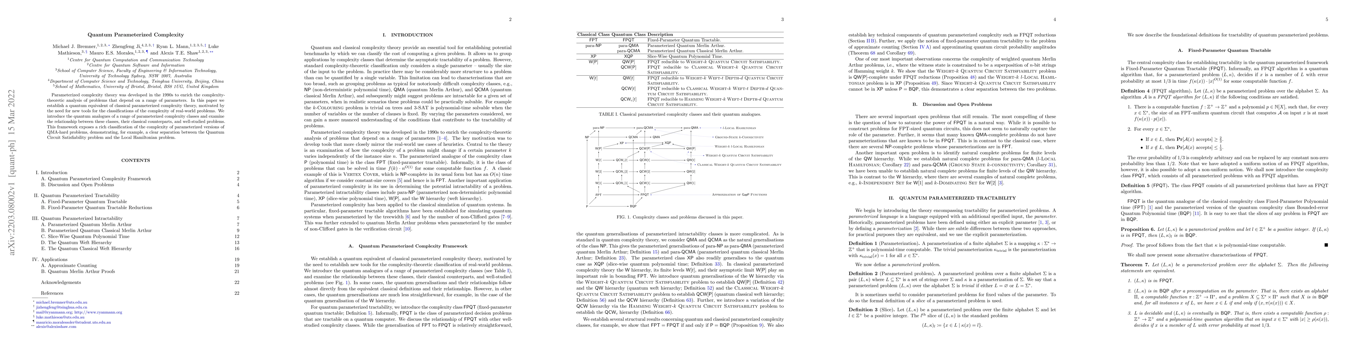 Thumbnail for Quantum Parameterized Complexity