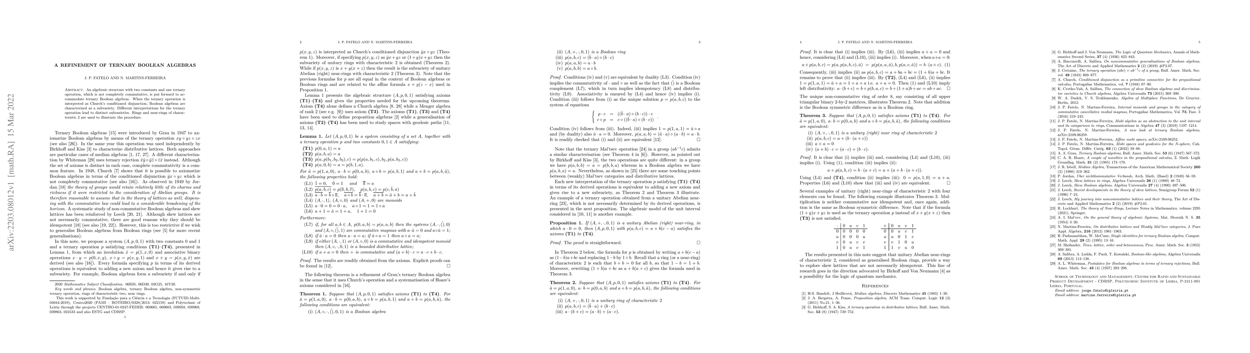 Thumbnail for A refinement of ternary Boolean algebras