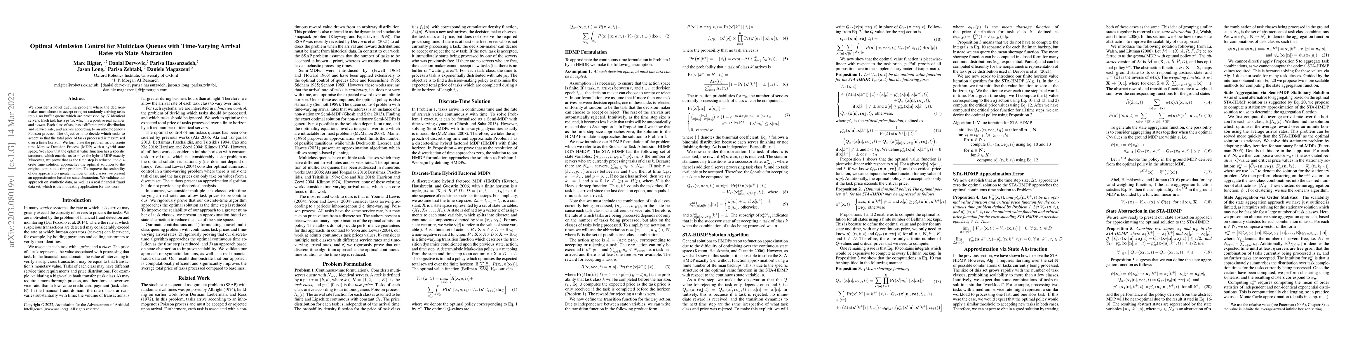Thumbnail for Optimal Admission Control for Multiclass Queues with Time-Varying
  Arrival Rates via State Abstraction