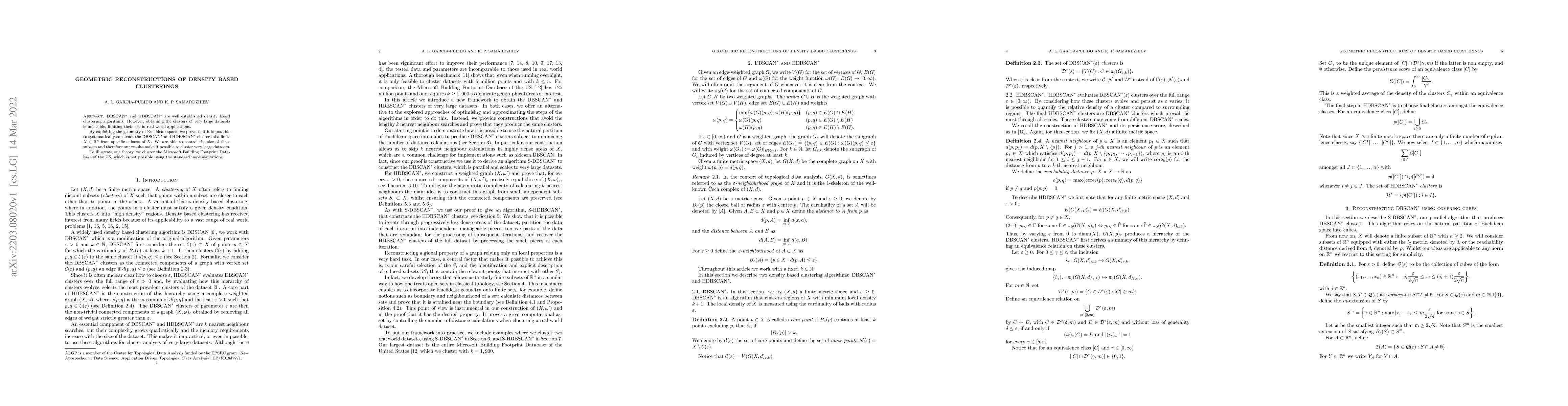 Thumbnail for Geometric reconstructions of density based clusterings