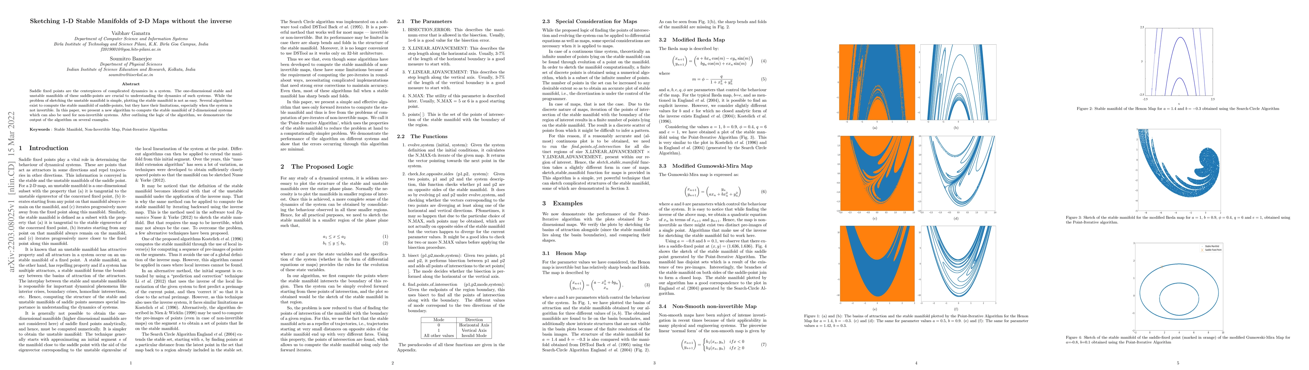 Thumbnail for Sketching 1-D stable manifolds of 2-D maps without the inverse
