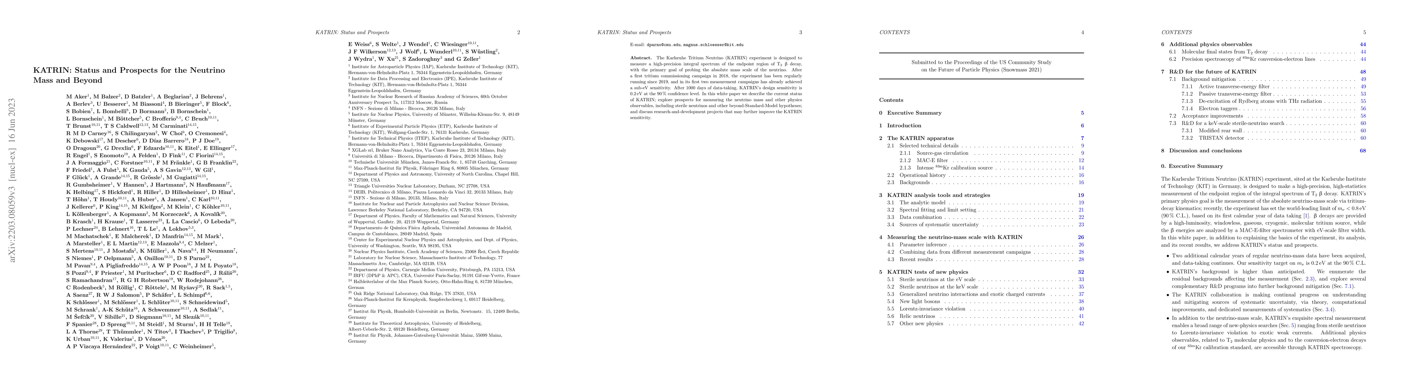 Thumbnail for KATRIN: Status and Prospects for the Neutrino Mass and Beyond