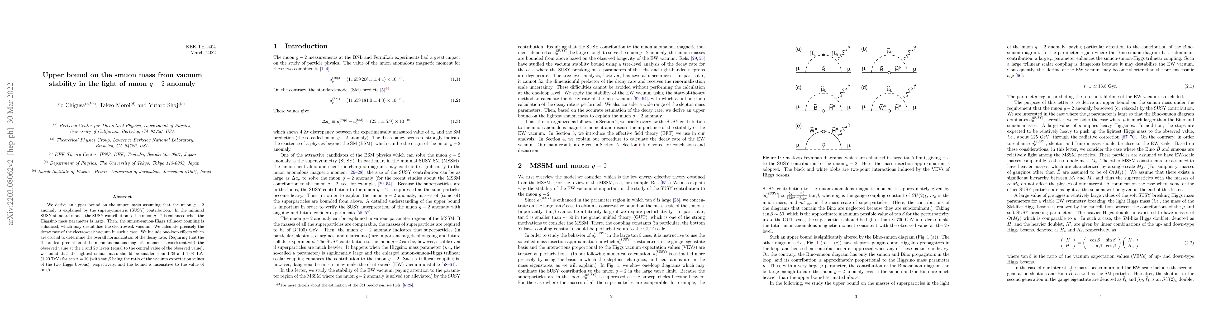 Thumbnail for Upper bound on the smuon mass from vacuum stability in the light of muon
  $g-2$ anomaly