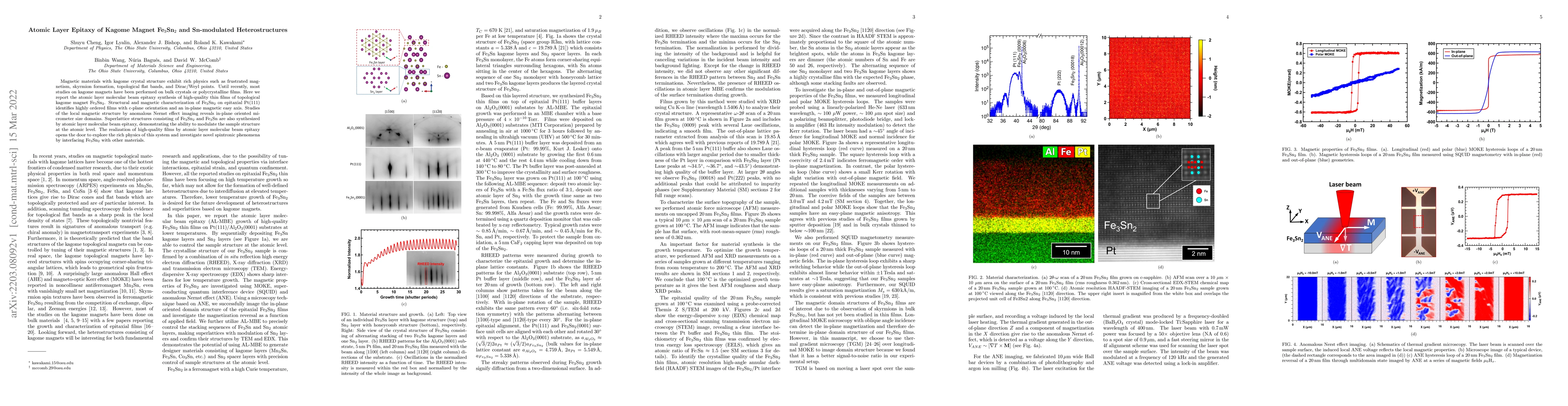 Thumbnail for Atomic Layer Epitaxy of Kagome Magnet Fe${_3}$Sn${_2}$ and Sn-modulated
  Heterostructures