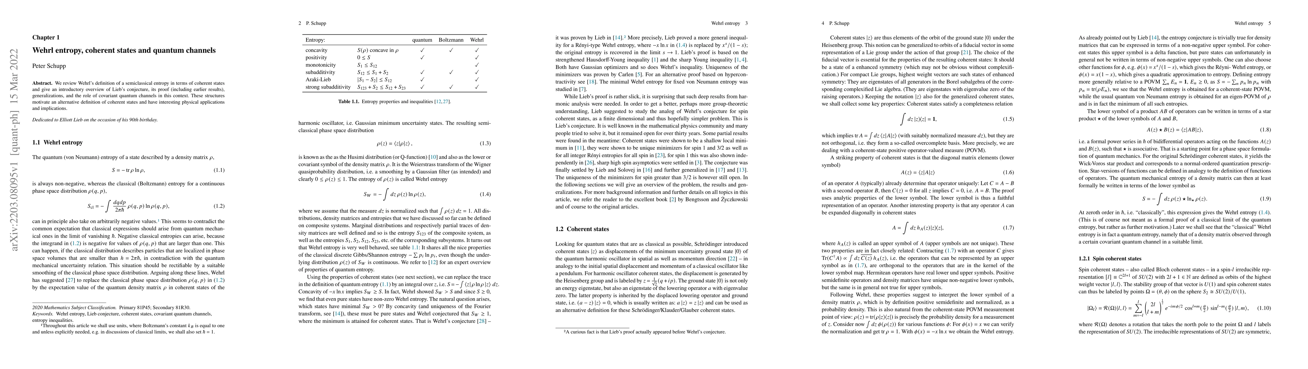 Thumbnail for Wehrl entropy, coherent states and quantum channels