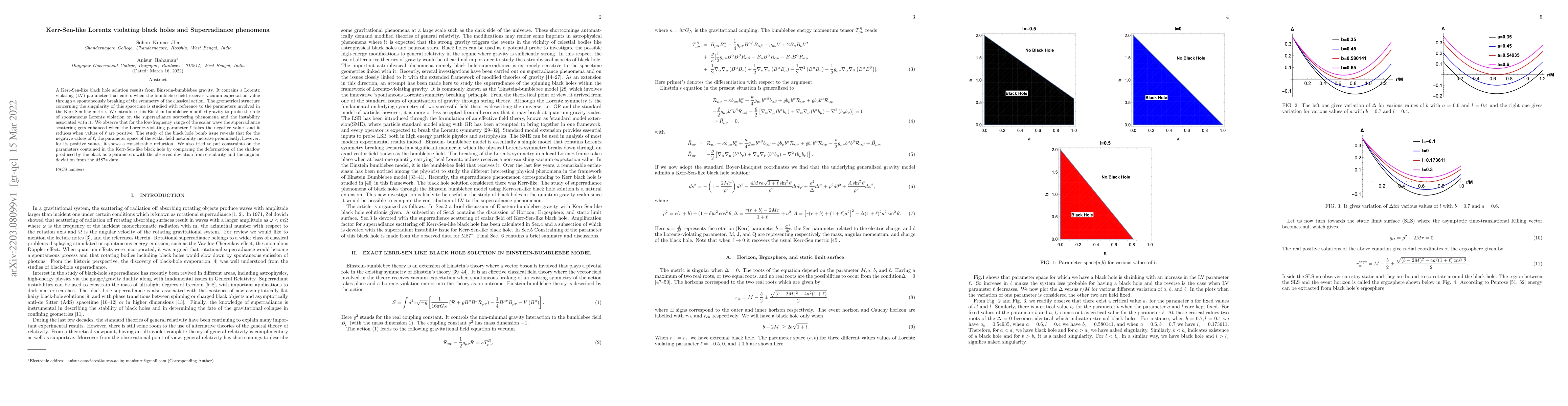 Thumbnail for Kerr-Sen-like Lorentz violating black holes and Superradiance phenomena