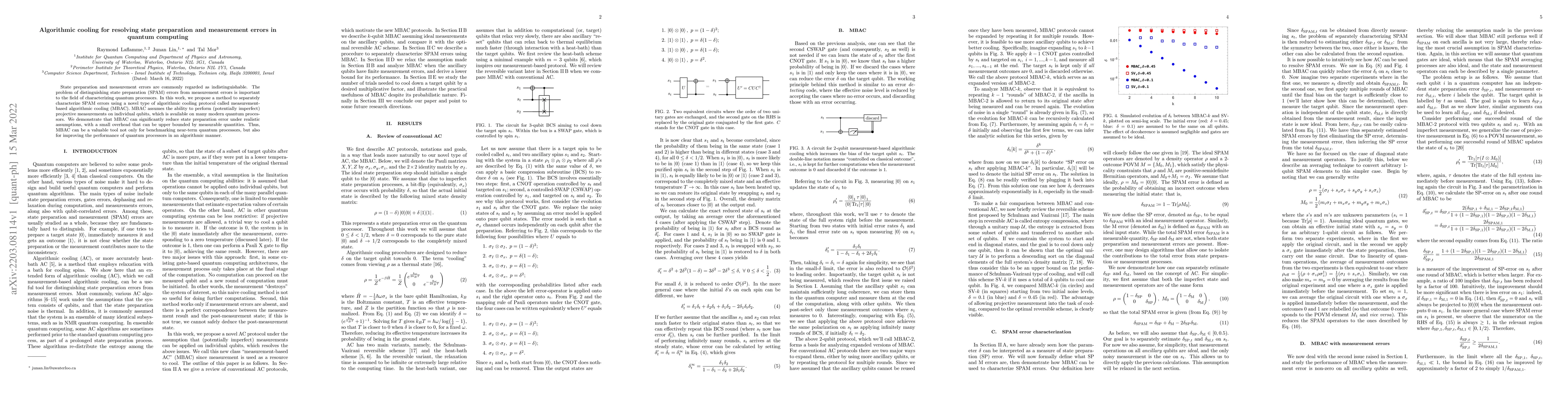 Thumbnail for Algorithmic cooling for resolving state preparation and measurement
  errors in quantum computing
