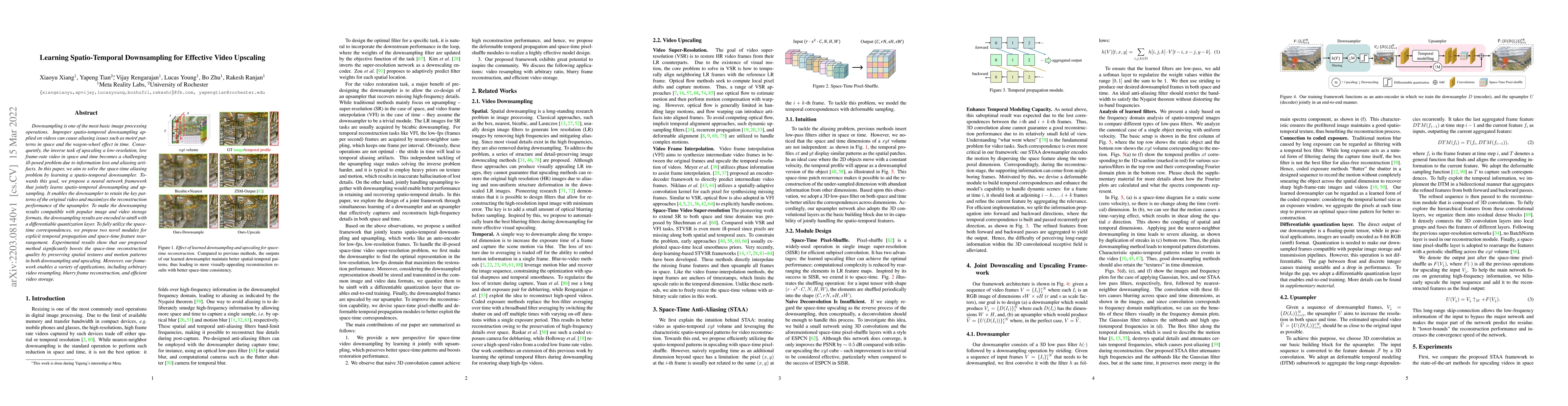 Thumbnail for Learning Spatio-Temporal Downsampling for Effective Video Upscaling
