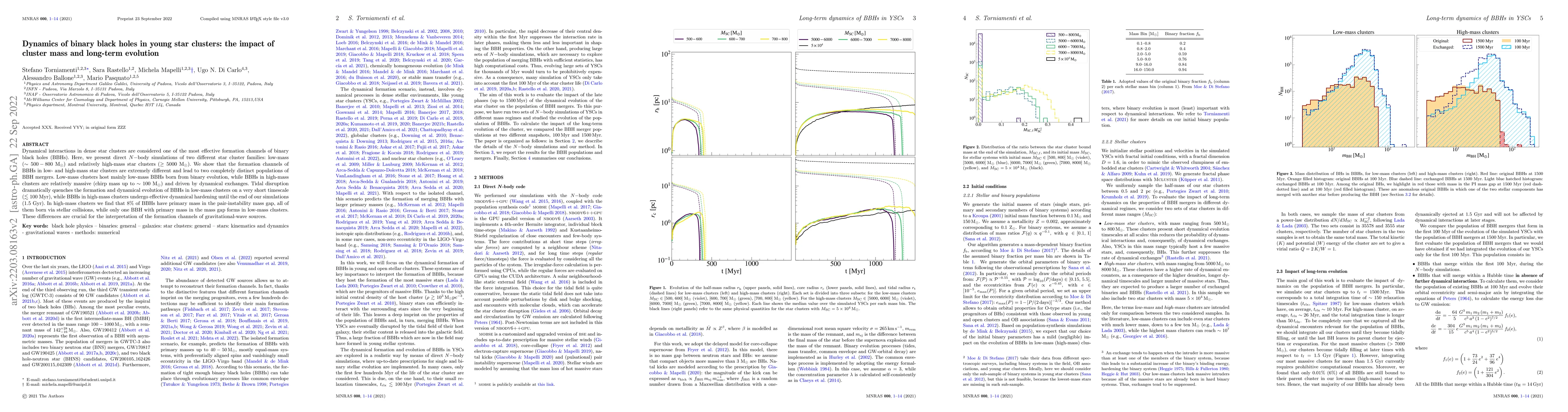 Thumbnail for Dynamics of binary black holes in young star clusters: the impact of
  cluster mass and long-term evolution