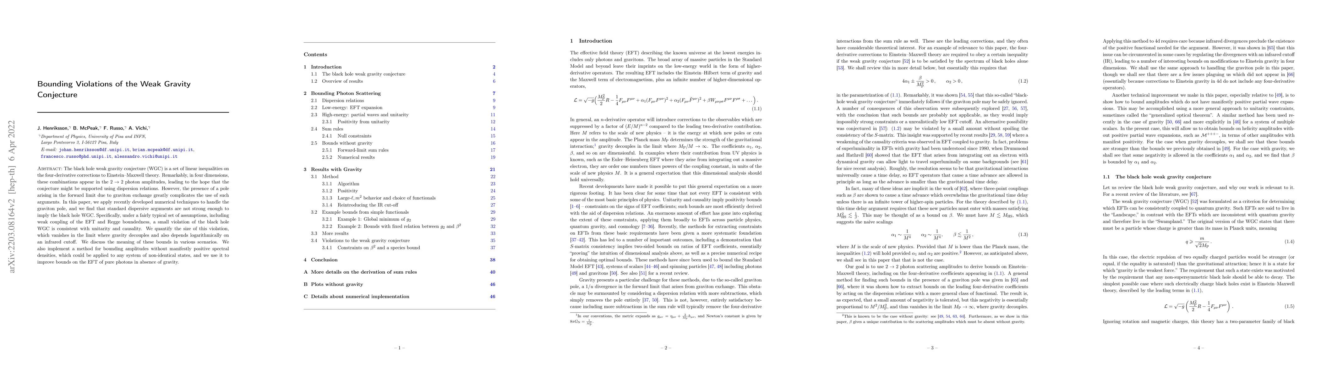Thumbnail for Bounding Violations of the Weak Gravity Conjecture