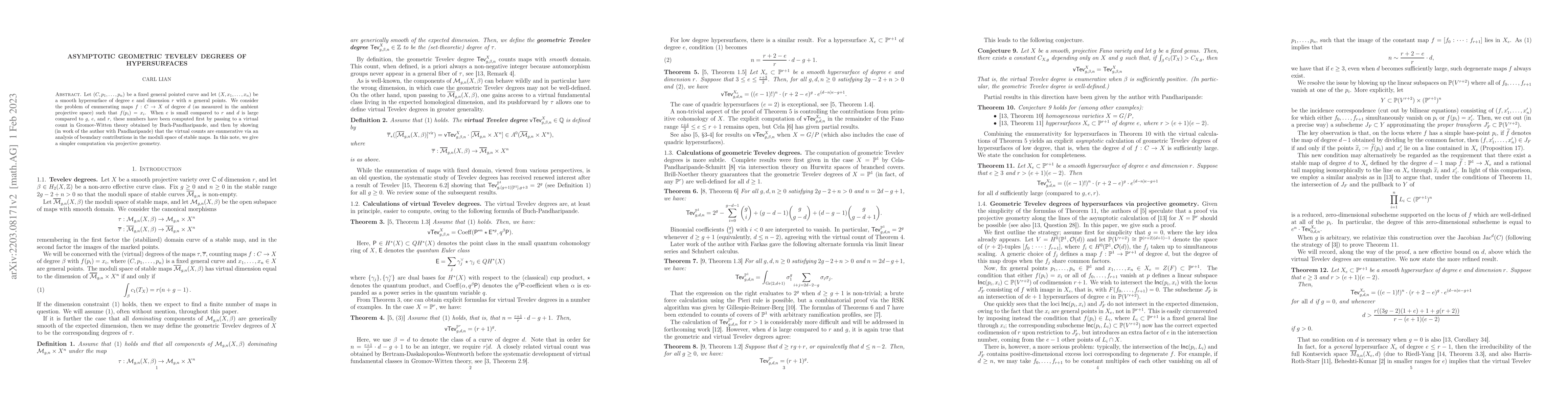 Thumbnail for Asymptotic geometric Tevelev degrees of hypersurfaces