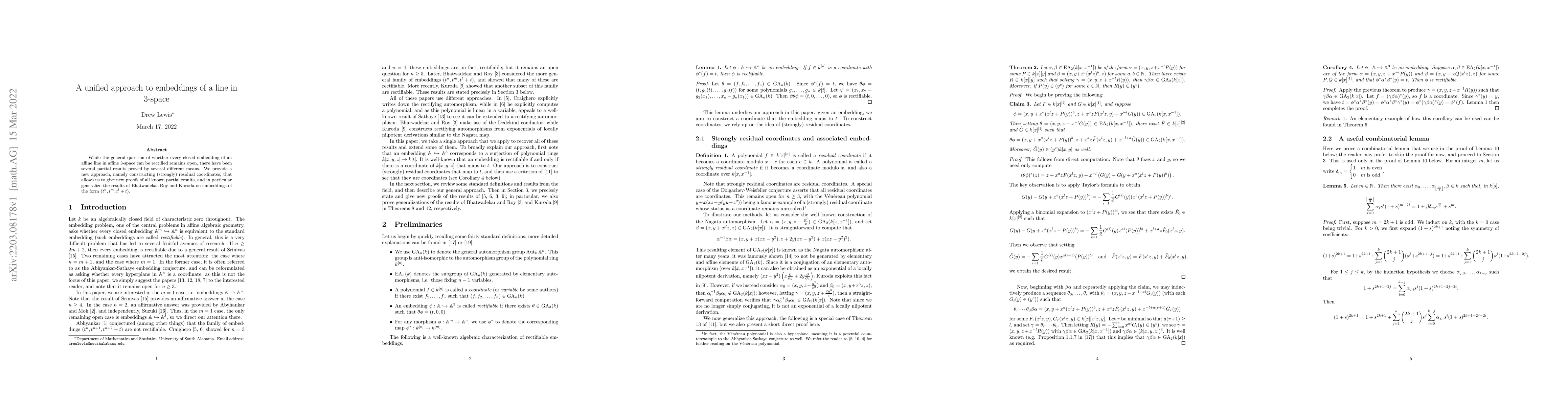Thumbnail for A unified approach to embeddings of a line in 3-space