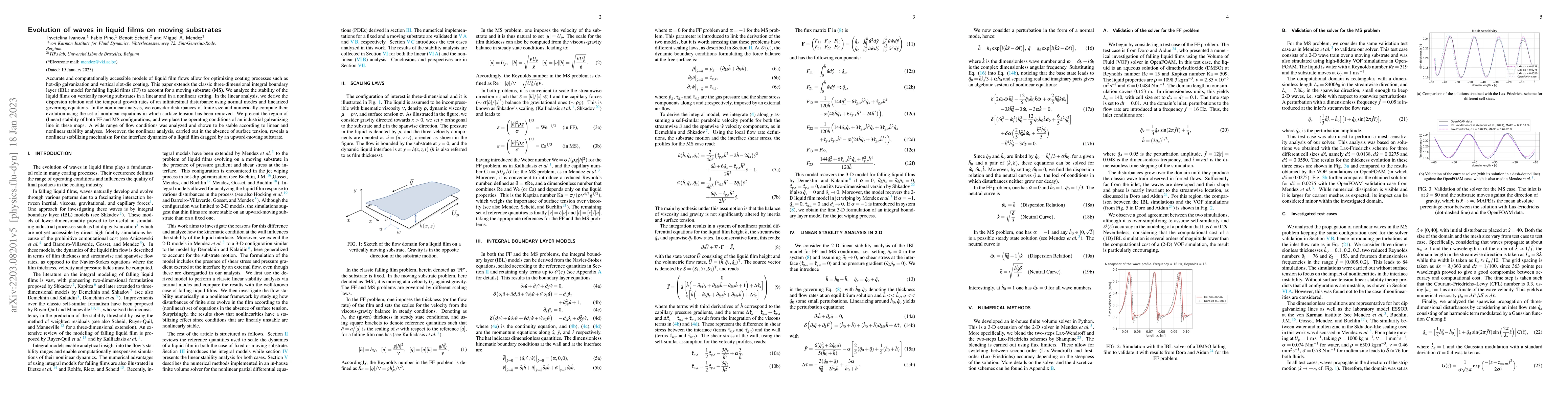 Thumbnail for Evolution of waves in liquid films on moving substrates