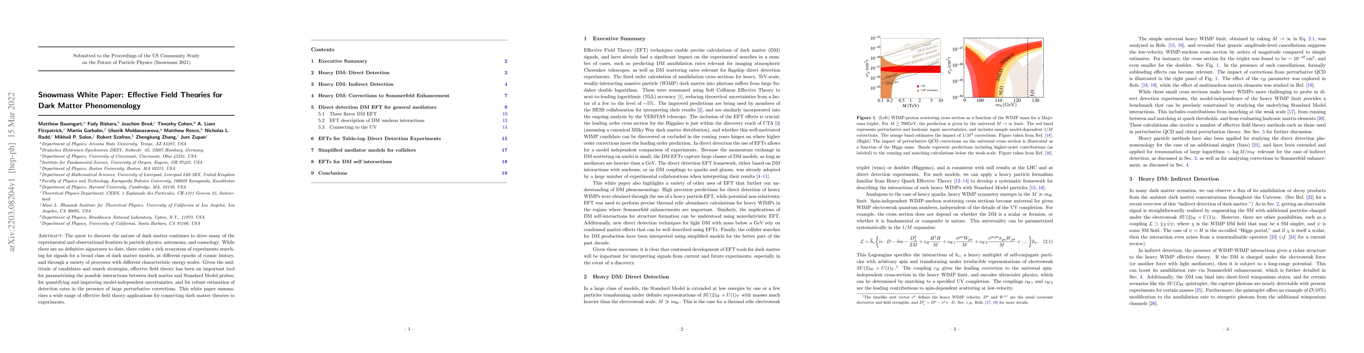 Thumbnail for Snowmass White Paper: Effective Field Theories for Dark Matter
  Phenomenology