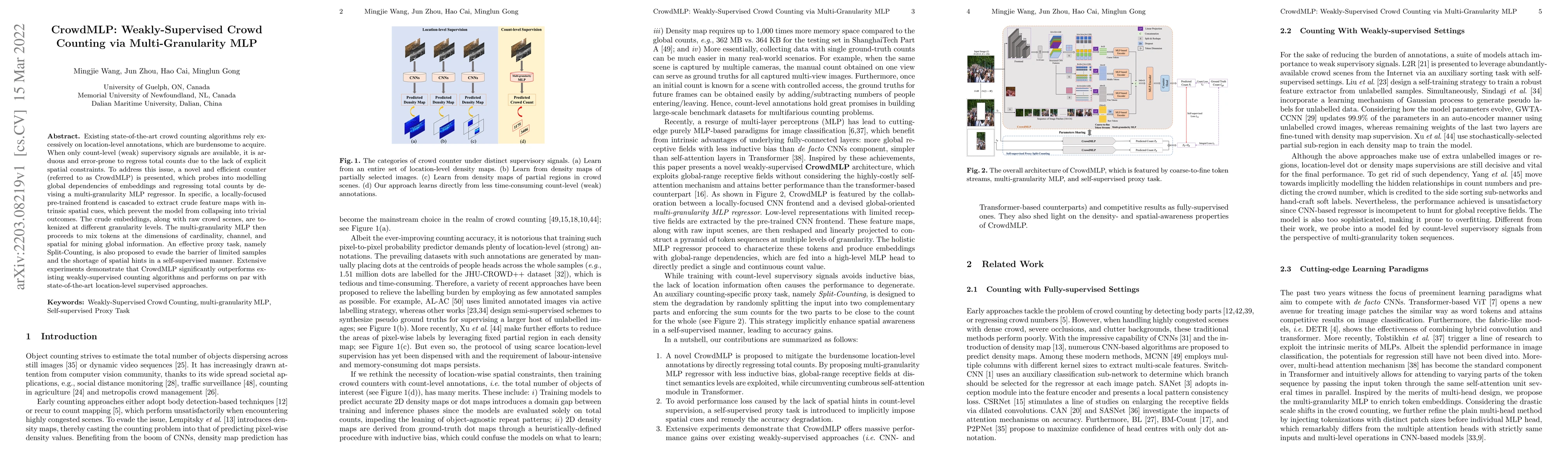 Thumbnail for CrowdMLP: Weakly-Supervised Crowd Counting via Multi-Granularity MLP