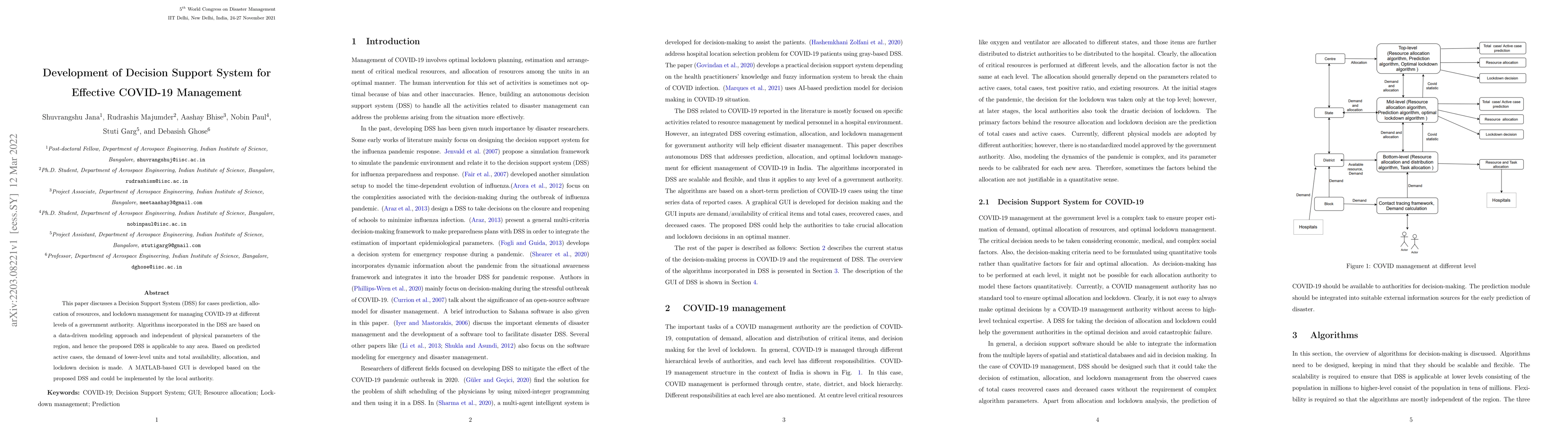 Thumbnail for Development of Decision Support System for Effective COVID-19 Management